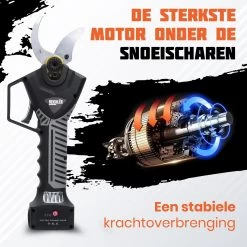 Reichlër® Elektrische Snoeischaar - 40 Mm Snijdiameter - 2x Accu - Anti-cut Functie - Heggenschaar - Takkenschaar - Zwart -Gardena Winkel 1200x1200 74