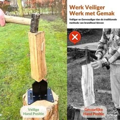 Miseru Houtklover – Geen Bijl Nodig – No Axe - Houtsplijter – Houtkliever – HANDMADE In Holland - Houtklover Voor Aanmaakhout – Metaal -Gardena Winkel 1200x1200 758