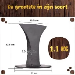 Merkloos Houtklover - Houtsplijter - Houtkliever - Houtklover Voor Aanmaakhout - Handmatig - Met Bevestigingsgaten - Kloofwig - Splijtwig - Metaal - Overal Te Bevestigen -Gardena Winkel 1200x1200 782