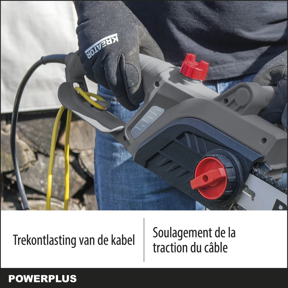 Powerplus POWEG10110 Elektrische Kettingzaag - 2200W - Zwaardlengte 400mm - Automatische Kettingsmering - Incl. 1x Ketting En 1x Zwaard 6 Powerplus POWEG10110 Elektrische Kettingzaag - 2200W - Zwaardlengte 400mm - Automatische Kettingsmering - Incl. 1x Ketting En 1x Zwaard - Afbeelding 6