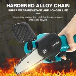 Merkloos Mini Accu Kettingzaag - 4 Inch Elektrische Boomzaag - Handkettingzaag - Met 2 Accu En 1 Oplader - Voor Tuinboom Ranch Bomen Snijden Hout- Blauw -Gardena Winkel 1200x1200 803