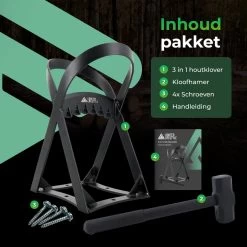 Lighted Lifestyle™| Houtklover Voor Aanmaakhout Incl. Kloofhamer - Houtsplijter - Houtkliever - Snel Haardhout - Gietijzer - Incl. Schroeven -Gardena Winkel 1200x1200 806