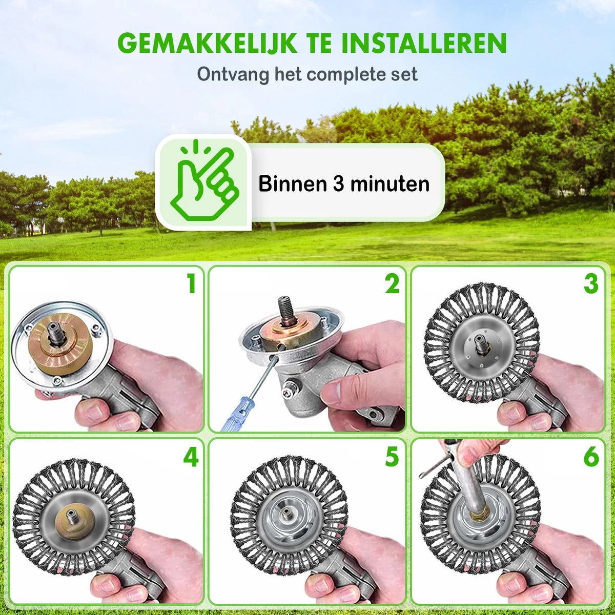 Merkloos SlimShop Onkruidborstel - Bosmaaier Grastrimmer - Onkruid - Onkruidkrabber - Voegenborstel - Onkruidverwijderaar - Max 10.000 Toerental P/m - 20CM 9 Merkloos SlimShop Onkruidborstel - Bosmaaier Grastrimmer - Onkruid - Onkruidkrabber - Voegenborstel - Onkruidverwijderaar - Max 10.000 Toerental P/m - 20CM - Afbeelding 9