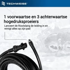 Techweise - Rioolslang Voor Kärcher K2 T/m K7 - 15M - Met Voorwaartse Hogedruksproeiers -Gardena Winkel 1200x1200 899