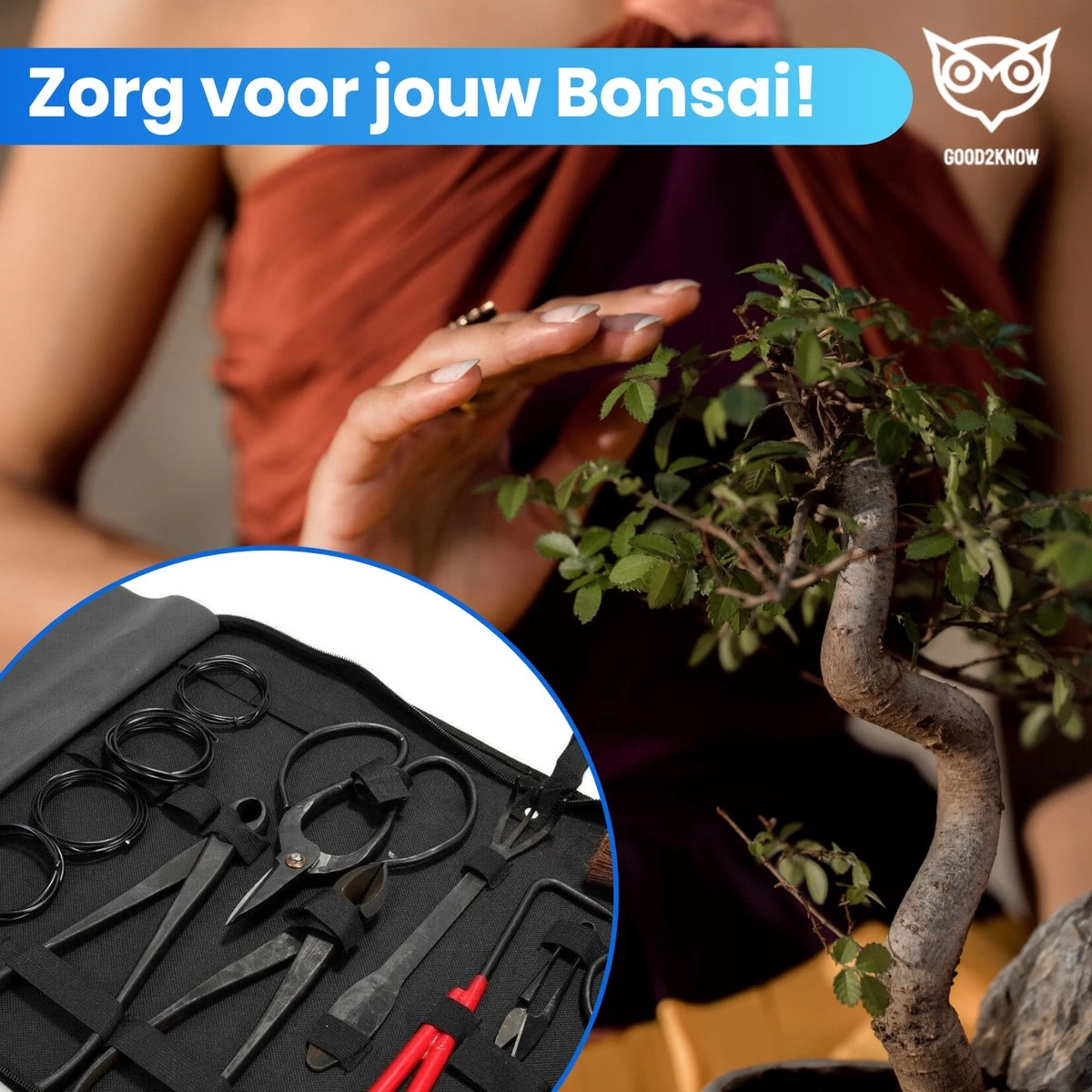 Good2know Bonsai Gereedschap Set – 16 Delig – Bonsai Starters Kit – Bonsai Boompje Verzorgingskit - Tuingereedschap 3 Good2know Bonsai Gereedschap Set – 16 Delig – Bonsai Starters Kit – Bonsai Boompje Verzorgingskit - Tuingereedschap - Afbeelding 3