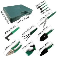 Merkloos 10-Delige Tuingereedschap Set Inclusief Opbergkoffer - Tuinierset - Tuinsetje - Gereedschap Voor Tuin - Tuinschaar - Tuinschepje - Bloemenschaar - Voegenkrabber - Plantenspuit - Grasschaar - Bloemenschep - Tuinhark -Gardena Winkel 1200x1200 957