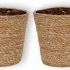 WL Plants - Maki Naturel - Set Van 4 - Plantenmand - Plantenmand Binnen - Bloempot - Plantenhouder - Bloempotten Voor Binnen - Gemaakt Van Riet - 11cm Hoog - 12cm Diameter