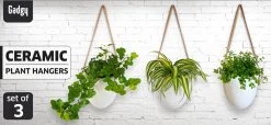 Gadgy Plantenhanger Keramiek - Set Van 3 - Hangpot Van Wit Steen - Hangende Bloempot Plantenpot - Met 3 Verschillende Koorden - 12x11x9.5CM -Gardena Winkel 1200x552 3