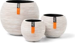 Capi Europe - Set Van 3 - Bloempot Binnen - Rib Ivoor