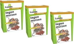 VOORDEEL PAK: Luxan Brodilux Graan Muizengif (3x 50gram) - Tegen Muizen In Huis - Muizengif Korrels - Muizengif Met Snelle Werking