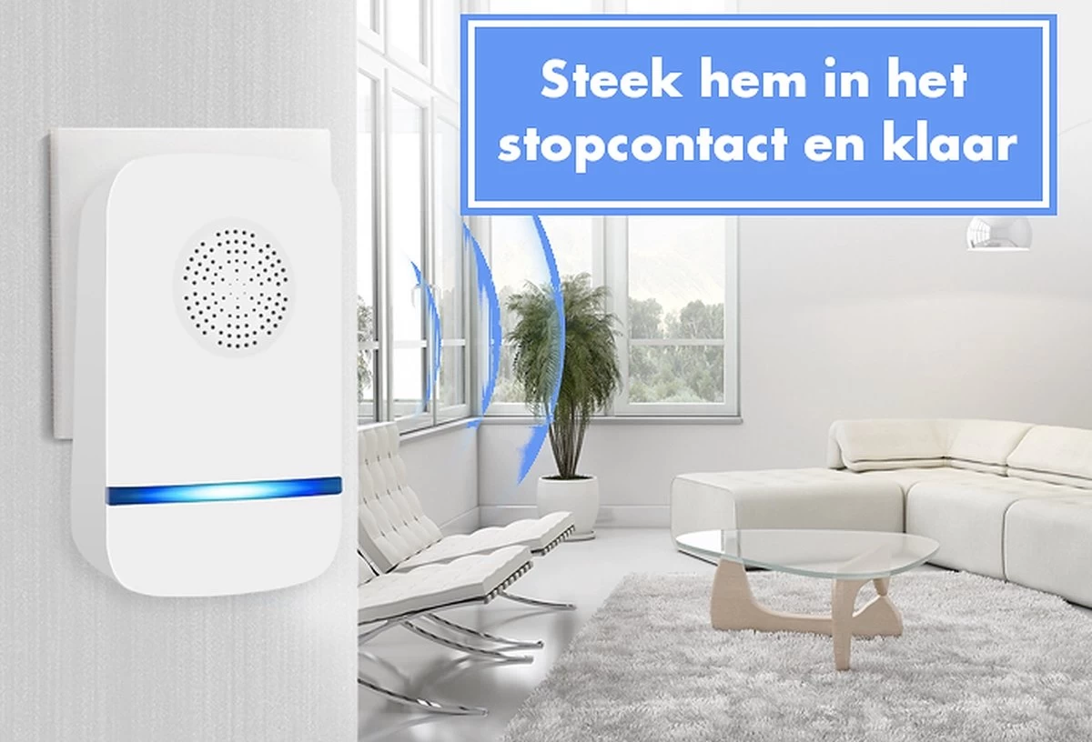 Muizenverjager Ultrasone Binnen - Ongedierte Verjager - Muizenval Voor Binnen - Wit - 2 Stuks + Ongedierte Preventieboekje 4 Muizenverjager Ultrasone Binnen - Ongedierte Verjager - Muizenval Voor Binnen - Wit - 2 Stuks + Ongedierte Preventieboekje - Afbeelding 4