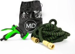 MD-Goods ® Super Sterk Uitrekbare Tuinslang Tot 30 Meter + GRATIS Tas En Koppelstuk - Tuinsproeier - Tuin Besproeien - Waterslang - Sproeikop - Groen - Flexibel Elastisch -Gardena Winkel 1200x865 5