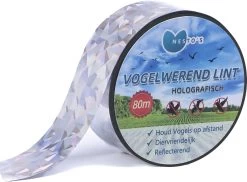 Nesto’s® Professionele Vogel Afschrik Lint - 80 Meter - Holografische Vogelverschrikker Voor Duiven - Diervriendelijke Vogelverjager - Vogel Afschrik Lint - Duivenverjager - Anti Vogels - Afschriktape - Reigerverjager - Reigerverschrikker