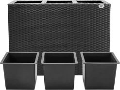 Casaria Staande Plantenbak – Met Waterafvoer 83x30,5x60cm - Zwart -Gardena Winkel 1200x900 96