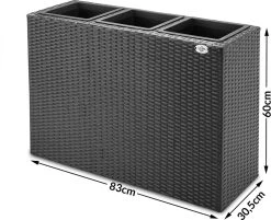 Casaria Staande Plantenbak – Met Waterafvoer 83x30,5x60cm - Zwart -Gardena Winkel 1200x976 5