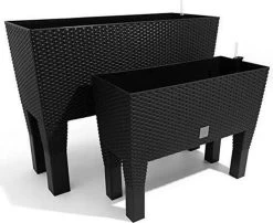 Prosperplast Kunststof Rato Plantenbak Op Poten Met Irrigatiesysteem Antraciet 80 X 33 X 62 Cm - 72 Liter - Balkonbakken/bloembakken -Gardena Winkel 1200x979 4