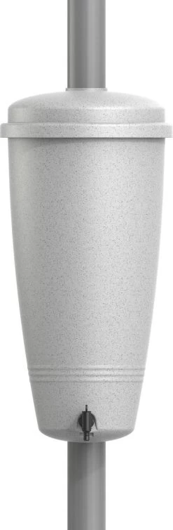 Elho Green Basics Rain Catcher 33 - Regenton Voor Balkonbuiten - Ø 33.5 X H 73.5 Cm - Grijs/Living Concrete