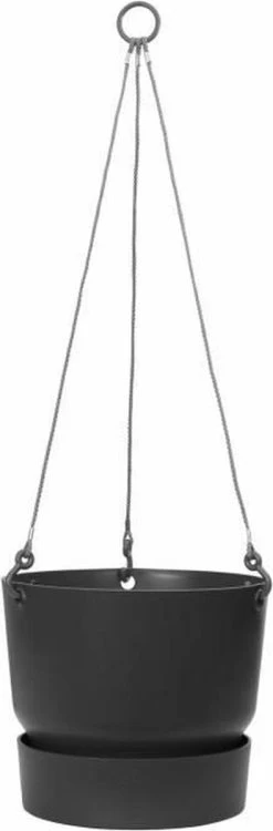 Elho Greenville Hangschaal 24 - Bloempot Voor Balkonbuiten - Ø 23.5 X H 20.5 Cm - Zwart/Living Black -Gardena Winkel 395x1200