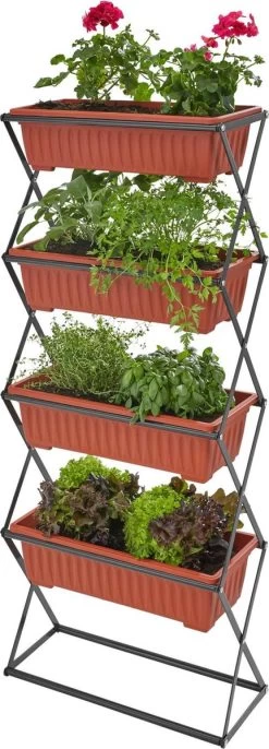Tectake - Verticaal Plantenrek Met 4 Bakken - 403445 -Gardena Winkel 432x1200 3