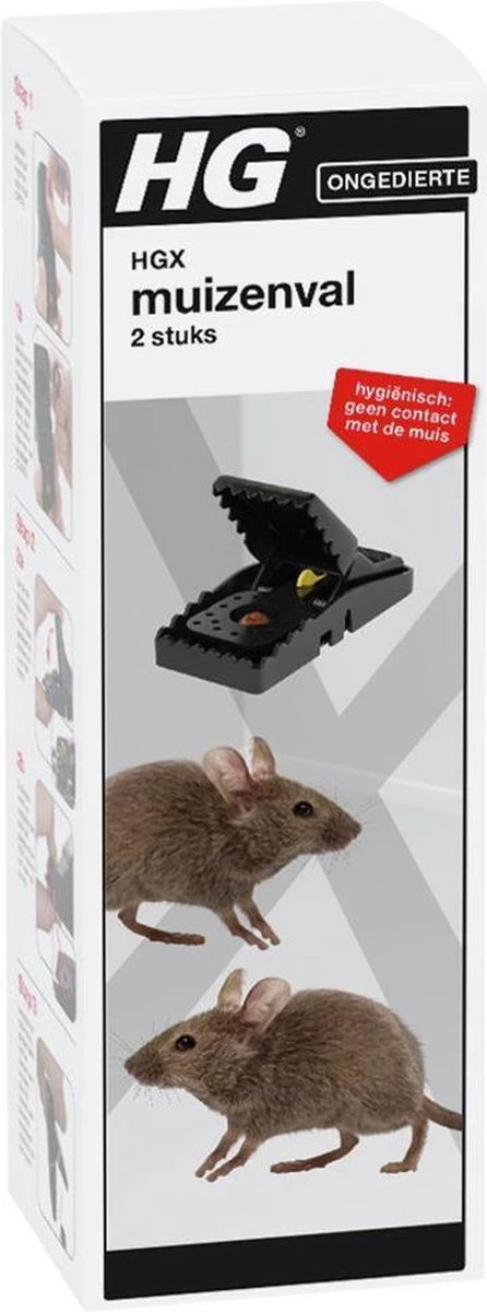 HGX Muizenval - 2 Stuks - Hygiënisch En Veilig - Effectief Bestrijdingsmiddel Tegen Muizen 1 HGX Muizenval - 2 Stuks - Hygiënisch En Veilig - Effectief Bestrijdingsmiddel Tegen Muizen
