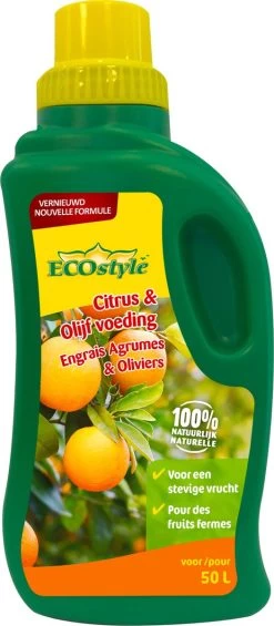 ECOstyle Citrus & Olijf Voeding - Stevige Vrucht - Langdurige Werking - Voor Alle Mediterrane Planten En Bomen 500 ML -Gardena Winkel 525x1200 2