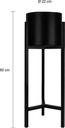 QUVIO Plantenstandaard Binnen - Inclusief Pot - Staande Plantenbak - Metaal - Bloempot - 22 X 22 X 60 Cm - Zwart -Gardena Winkel 611x1200 4