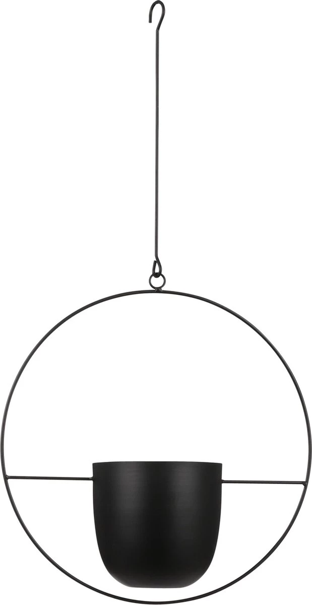 Mica Decorations Dexter Bloempot Hangend - L34 X B14 X H65 Cm - Zwart 1 Mica Decorations Dexter Bloempot Hangend - L34 X B14 X H65 Cm - Zwart