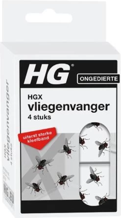 HGX Vliegenvanger - 4 Stuks - Bevat Geen Giftige Stoffen - Zeer Sterke Kleefband - Geurloos