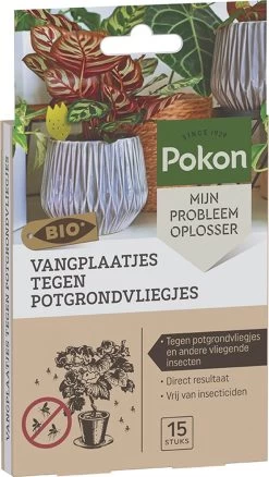 Pokon Bio Vangplaatjes Tegen Potgrondvliegjes - 15 Stuks - 1 Vangplaatje Per Plant - Vrij Van Pesticiden - Rouwvliegjes Bestrijden