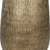 Merkloos Hoge Pot Ryan Shiny Gold 18x30 Cm Ronde Gouden Bloempot Voor Binnen