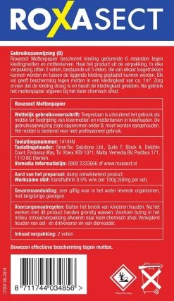 Roxasect Mottenpapier - Insectenbestrijding - 2 Stuks 16 Roxasect Mottenpapier - Insectenbestrijding - 2 Stuks -Gardena Winkel 694x1200 5