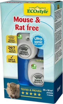 ECOstyle Mouse & Rat Free Tegen Muizen En Ratten - Ecologisch, Vriendelijk & Hyienisch - Veilig Voor Kinderen En Huisdieren - 30 + 30 M² - Voor 2 Kamers -Gardena Winkel 726x1200 3
