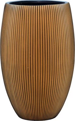 Capi Europe - Vaas Elegant Deluxe Groove XL - 40x61 - Goud - Bloempot Voor Binnen - Opening ⌀29 - GVGB1131 -Gardena Winkel 750x1200 1