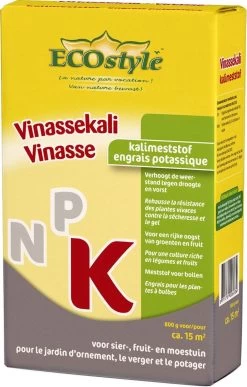 ECOStyle Vinassekali Organische Meststof - Vuor Kaliumtekort - Voor Moestuin, Siertuin En Fruit - Hoger Weerstand Tegen Droogte & Vorst - 15M² - 800 GR -Gardena Winkel 765x1200 1