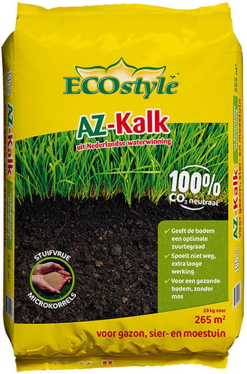 ECOstyle AZ Kalk Micro Korrel – Voor Gazon, Sier- En Moestuin - Corrigeert Zuurgraad Direct En Langdurig - Werkt Tegen Mos - CO2-Neutraal – 70 M² - 5 KG 8 ECOstyle AZ Kalk Micro Korrel – Voor Gazon, Sier- En Moestuin - Corrigeert Zuurgraad Direct En Langdurig - Werkt Tegen Mos - CO2-Neutraal – 70 M² - 5 KG - Afbeelding 8