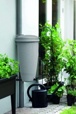 Elho Green Basics Rain Catcher 33 - Regenton Voor Balkonbuiten - Ø 33.5 X H 73.5 Cm - Grijs/Living Concrete -Gardena Winkel 800x1200 119