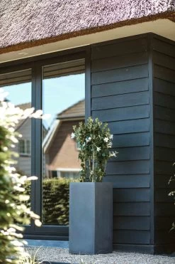 Capi Europe - Bloempot Rechthoek Smooth NL - 36x36x79 - Zwart - Voor Binnen En Buiten - KBL952 -Gardena Winkel 800x1200 156