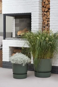 Elho Greenville Rond 30 - Grote Bloempot Voor Buiten - Gemaakt Van Gereycled Plastic - Ø 29.5 X H 27.8 Cm - Blad Groen -Gardena Winkel 800x1200 174