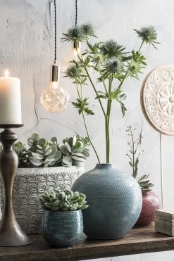 Mica Decorations Gabriel Bloempot - H20 X Ø25 Cm - Keramiek - Blauw -Gardena Winkel 800x1200 178