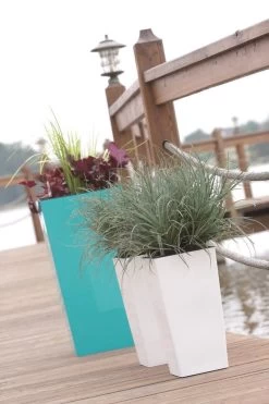 Prosperplast Kunststof Urbi Bloempot/plantenpot Met Binnenpot Wit 32 X 32 X 61 Cm - 21/49 Liter - Hoge Vierkante Bloempotten -Gardena Winkel 800x1200 181