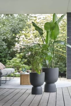 Elho Pure Coupe 41 - Bloempot Voor Binnen & Buiten - Ø 41.3 X H 57.9 Cm - Zwart/Zwart -Gardena Winkel 800x1200 183