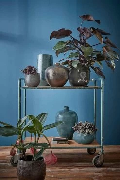 Mica Decorations Gabriel Bloempot - H20 X Ø25 Cm - Keramiek - Blauw -Gardena Winkel 803x1200 11