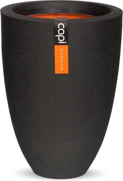 Capi Europe - Vaas Elegant Laag Smooth NL - 26x36 - Zwart - Voor Binnen En Buiten - KBL781