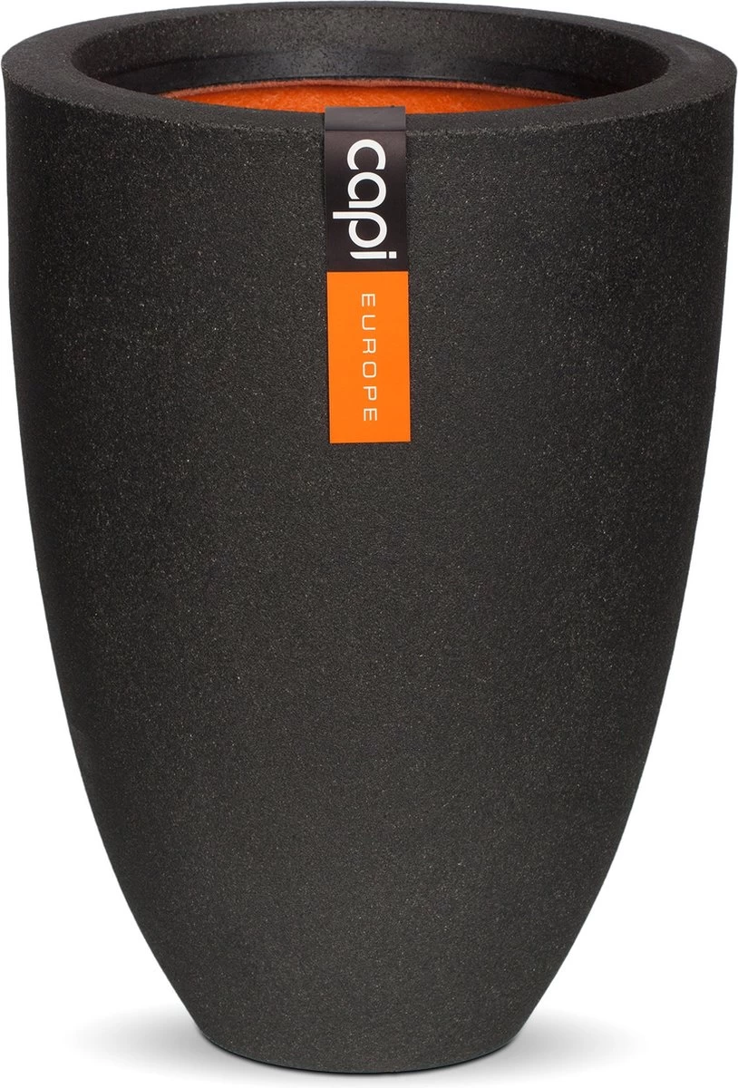 Capi Europe - Vaas Elegant Laag Smooth NL - 26x36 - Zwart - Voor Binnen En Buiten - KBL781 1 Capi Europe - Vaas Elegant Laag Smooth NL - 26x36 - Zwart - Voor Binnen En Buiten - KBL781