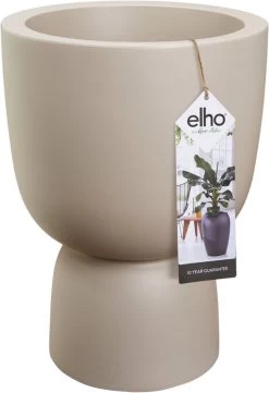 Elho Pure Coupe 41 - Bloempot Voor Binnen & Buiten - Ø 41.3 X H 57.9 Cm - Beige/Balanced Beige -Gardena Winkel 820x1200 5