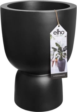 Elho Pure Coupe 41 - Bloempot Voor Binnen & Buiten - Ø 41.3 X H 57.9 Cm - Zwart/Zwart -Gardena Winkel 825x1200 20