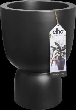 Elho Pure Coupe 41 - Bloempot Voor Binnen & Buiten - Ø 41.3 X H 57.9 Cm - Zwart/Zwart -Gardena Winkel 825x1200 21