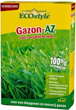 ECOstyle Gazon AZ Organische Gazonmest – Voor Diepgroen En Sterk Gazon – Geeft Tot 120 Dagen Voeding – Werkt Tegen Mos - 265 M² - 20 KG -Gardena Winkel 830x1200 2
