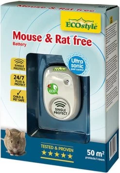 ECOstyle Mouse & Rat Free Tegen Muizen En Ratten - Ecologisch, Vriendelijk & Hyienisch - Veilig Voor Kinderen En Huisdieren - 30 + 30 M² - Voor 2 Kamers -Gardena Winkel 832x1200