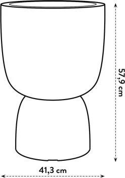 Elho Pure Coupe 41 - Bloempot Voor Binnen & Buiten - Ø 41.3 X H 57.9 Cm - Zwart/Zwart -Gardena Winkel 843x1200 3